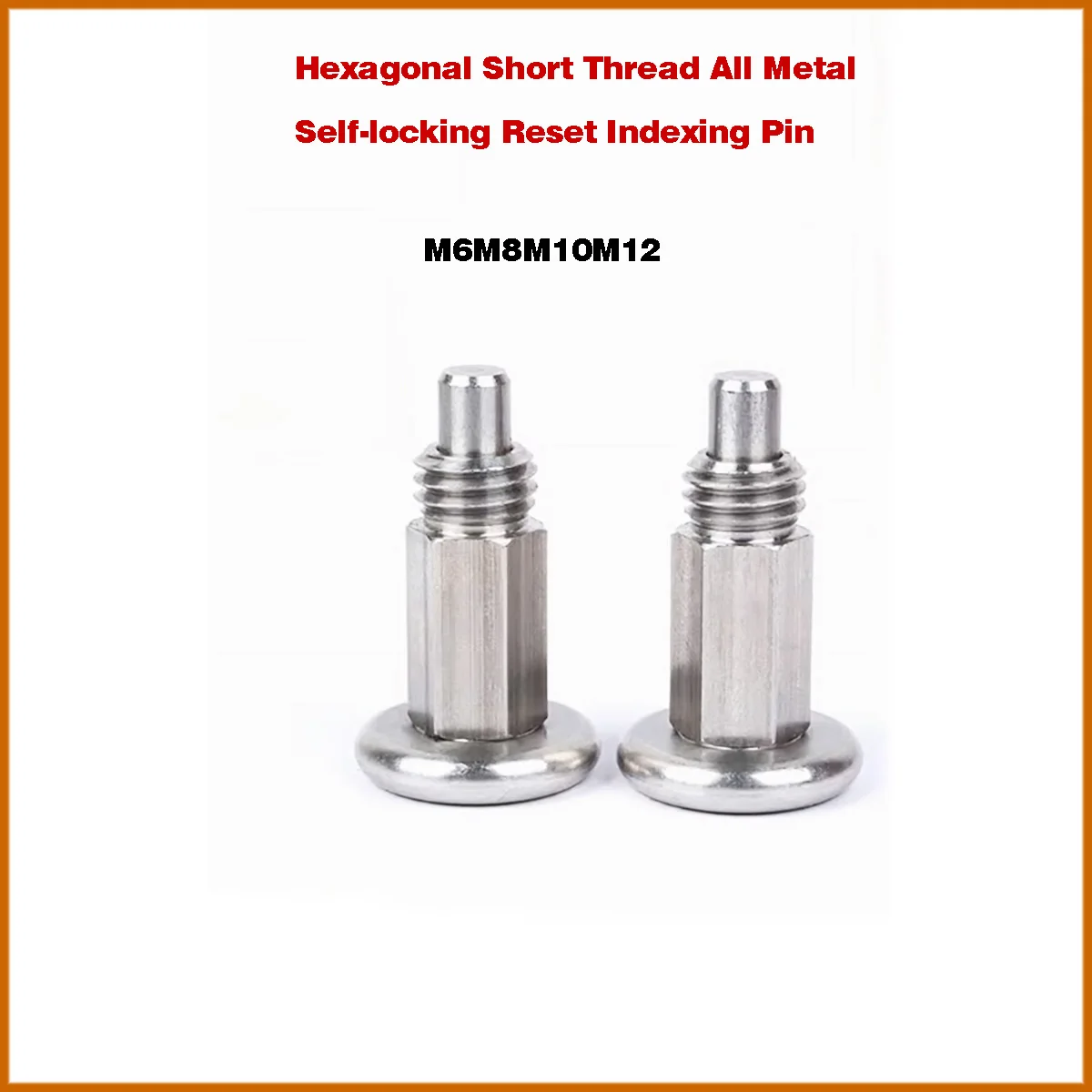 Index Plungers ,Spring Plungers, Fine Thread M6 M8 M10 M12 Coarse Thread Index Bolts Without Nut Pins Screw