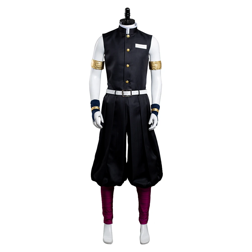 Uzui Tengen Cosplay Wig Costume Kimono Headwear Male Anime Roleplay Vest Pants Men Outfits Halloween Carnival Party Suit