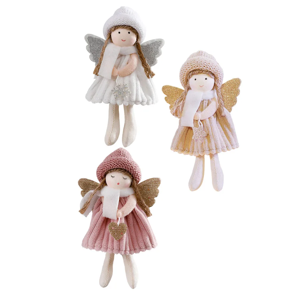 

3 Pcs Angel Wings Hanging naments for Christmas Tree Decoration Home Festive Pendant Decor Figurines