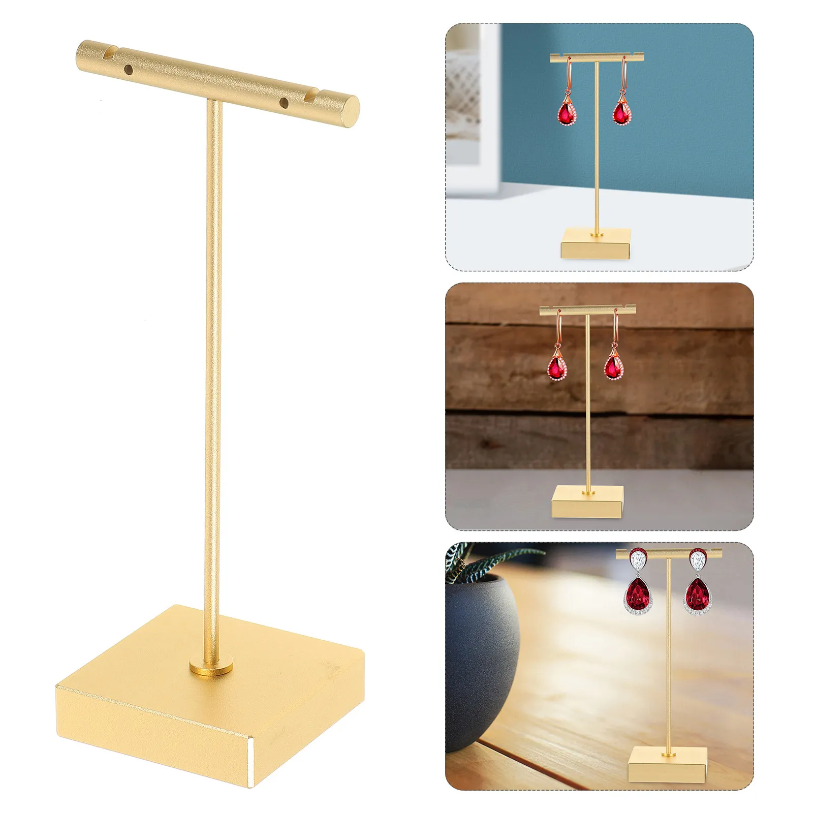 Sturdy Metal Earring Display Stand with Stable Base Jewelry Organizer Rack for Desktop Storage and Decoration Use