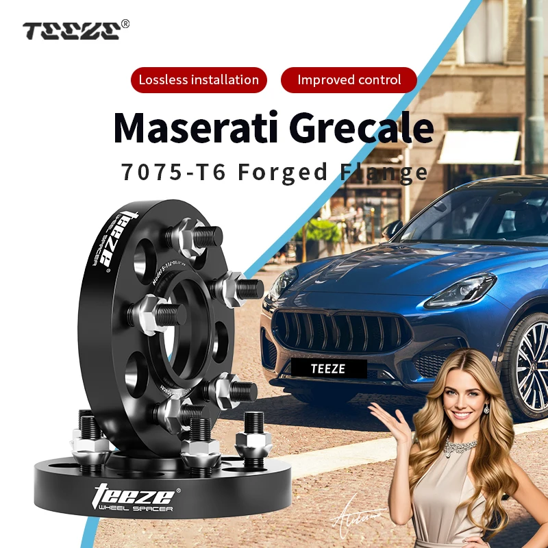

Teeze 2/4pcs 5x110 65.1 M14 x 1.5 Hub Centric Black Forged wheel spacer For Maserati Grecale Flange Plate 15/20/25/30/35mm