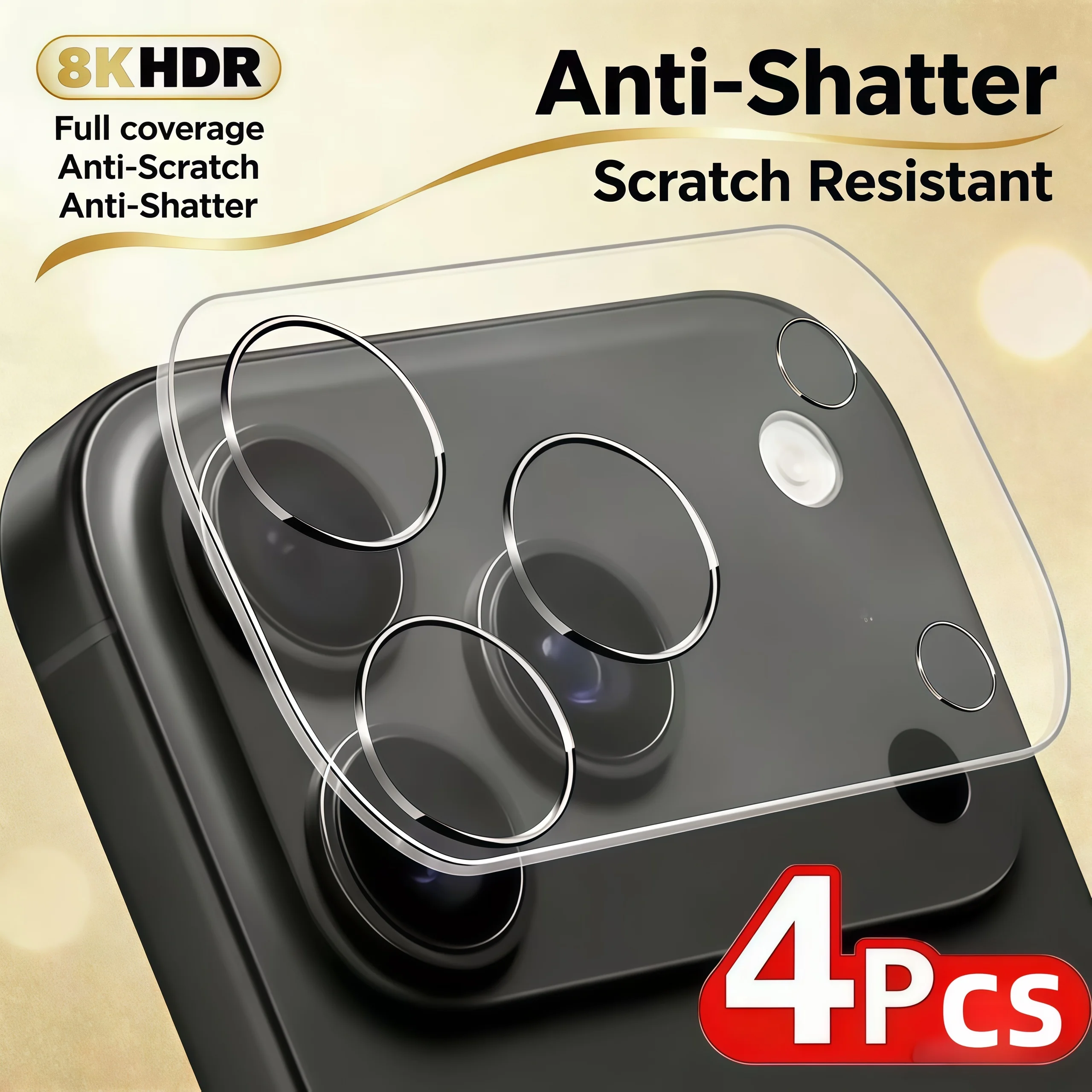 New style 4PCS Camera Lens Protector for iPhone 17ProMax Lens Protective Glass for iPhone17 16 15 14ProMax Plus Tempered Glass