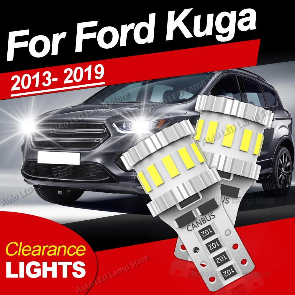 

2 шт. светодиодные лампы W5W Canbus, габаритные огни для Ford Kuga 2013 2014 2015 2016 2017 2018 2019 6000K, автомобильные лампы Plug and Play