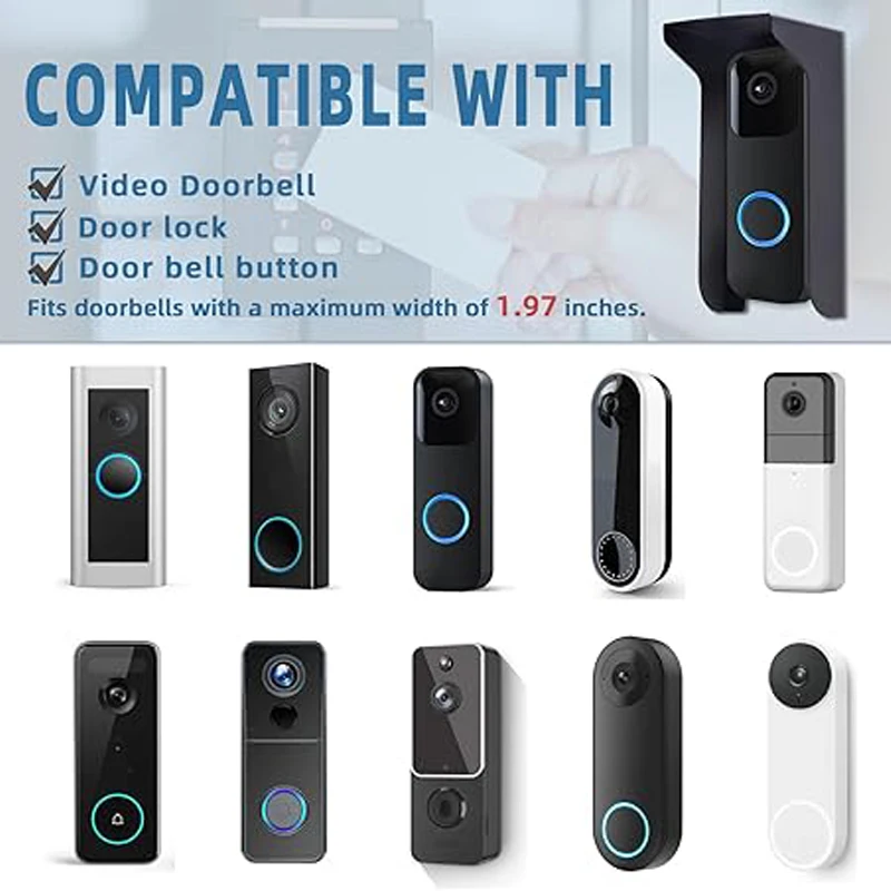 Reolink visual doorbell rain cover, metal doorbell protector, suitable for most visual doorbells and compatible with Blink/Ring