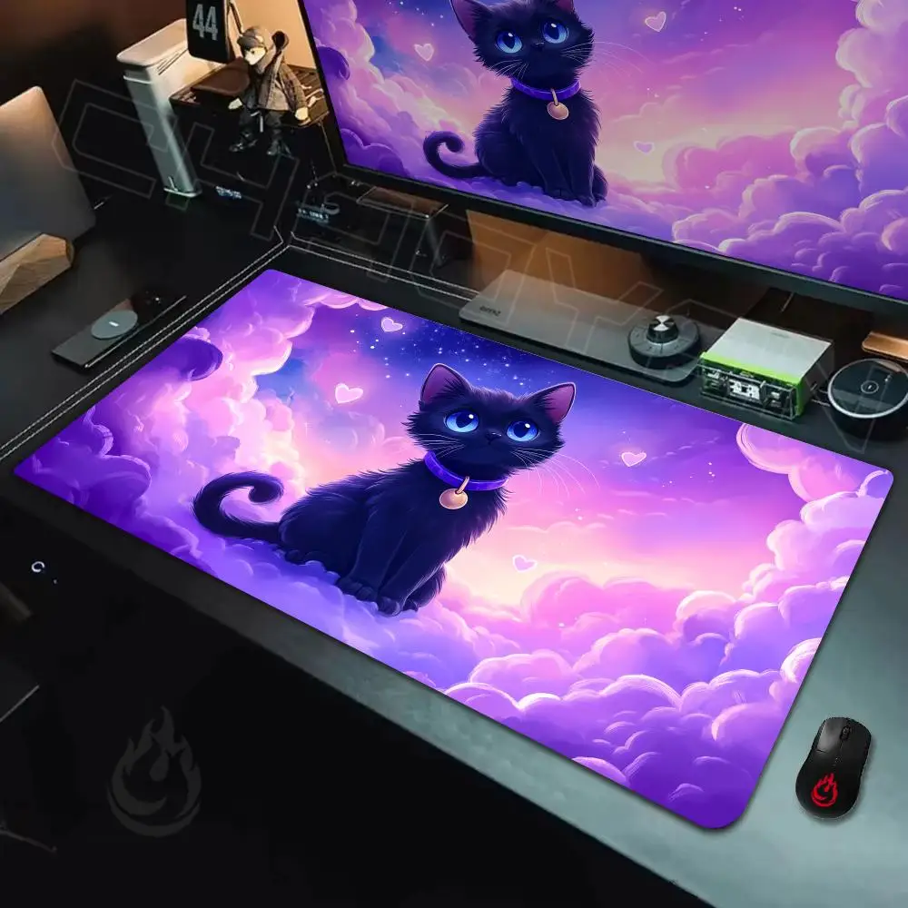 Cute starry sky cat anime Mouse Pad Large Computer Office Game Table Mats Rubber Anti-slip XXL Mouse Mat HDP Long Desk Pads