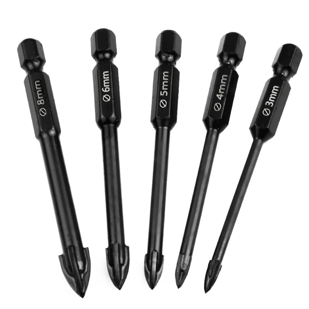 1 sets Glass Concrete Drill Bit Cross Hex Tile Ceramic Drill Bits Cemented Carbide Universal Drilling Tool Hole Opener for Wall