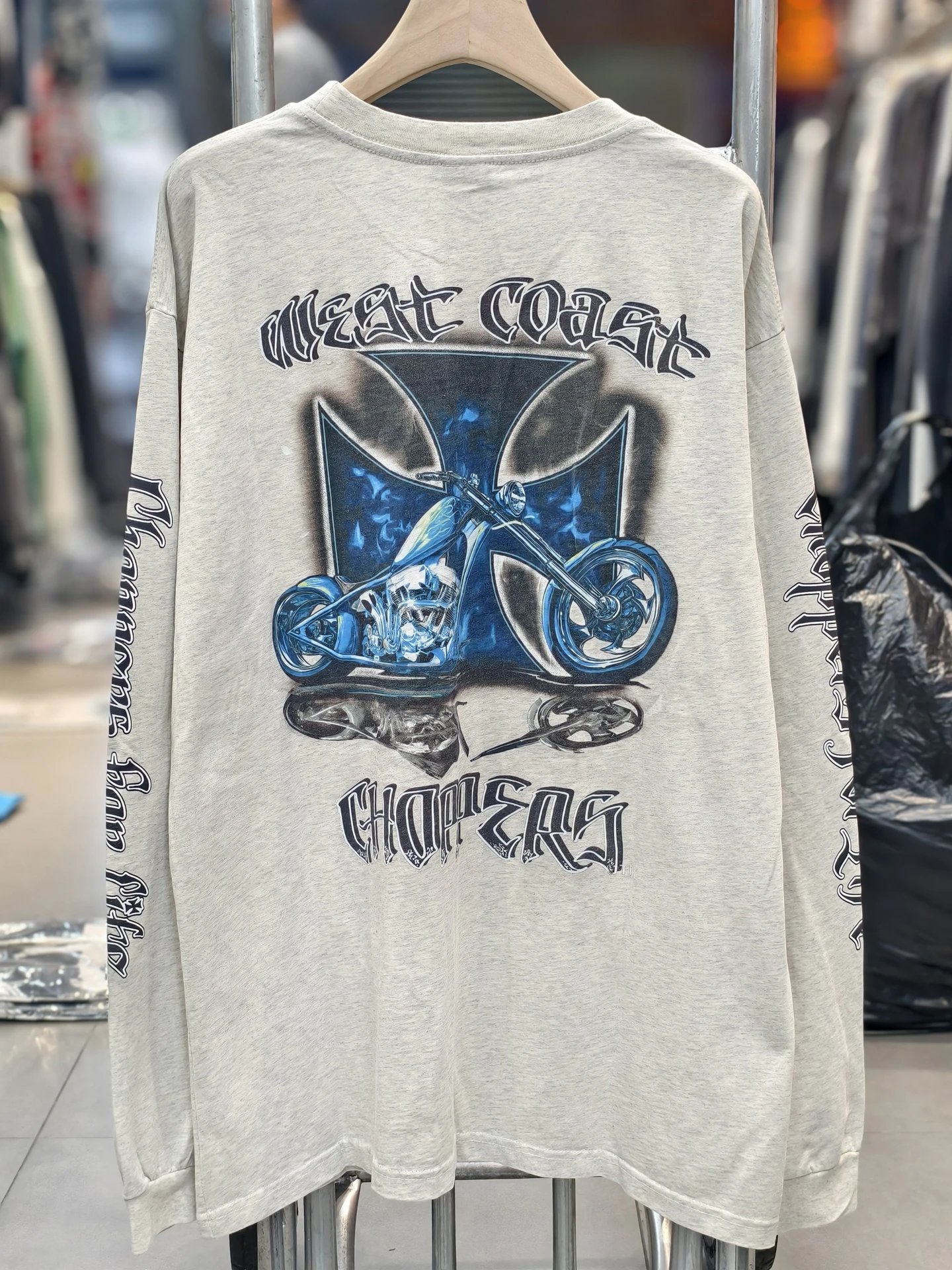 

Футболка WCC 25FW Water Waed Loose Long Sleeve, повседневная, из хлопка, базовый слой, уличная мода, винтаж, американский стиль