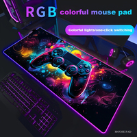 Gamepad RGB Large Mouse Pad Gamer LED Backlight Luminous Gamers Non-Slip Rubber Keyboard Pads XL E-sports Laptop Office Desk Mat