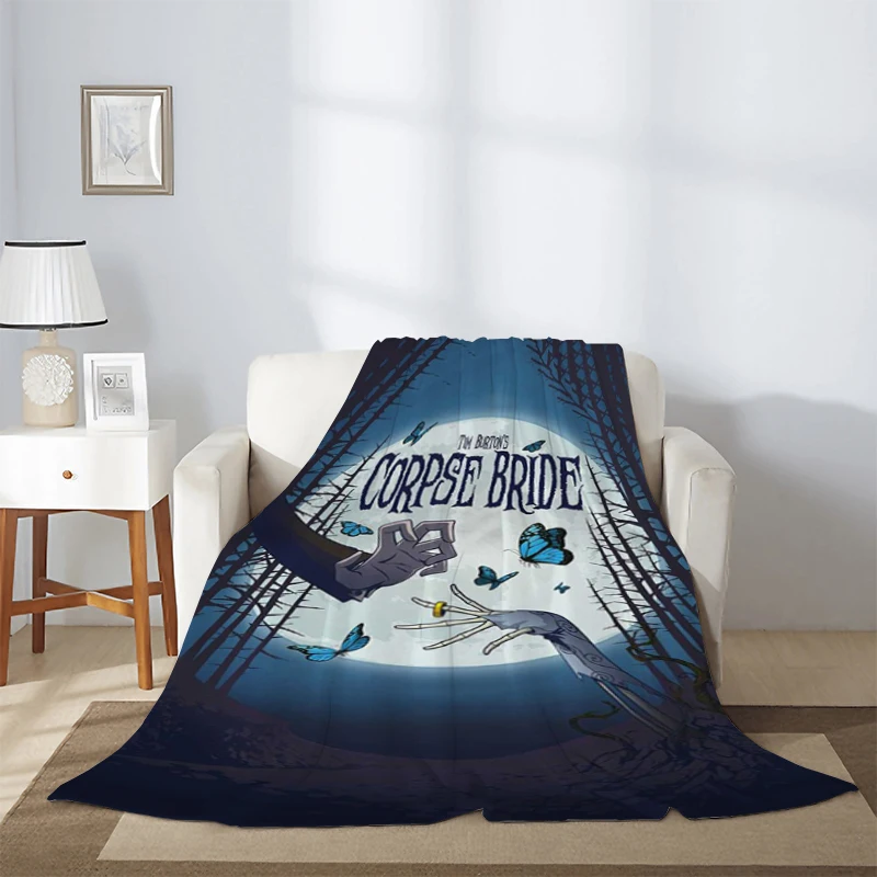 

Custom Blanket Tim Burton's Corpse Bride Summer Comforter Blankets for Decorative Sofa Blanket Fluffy Soft Blankets & Throws