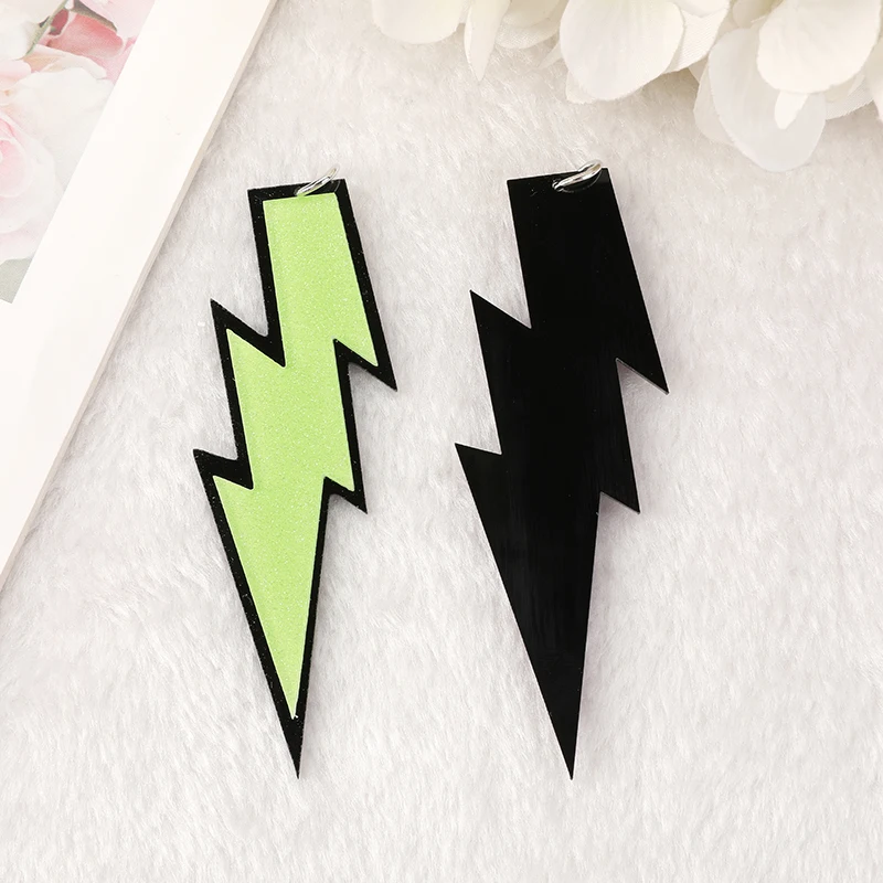 8Pcs Lightning Charms creativo acrilico colorato risultati dei gioielli Cosplay per orecchini portachiavi collana fai da te