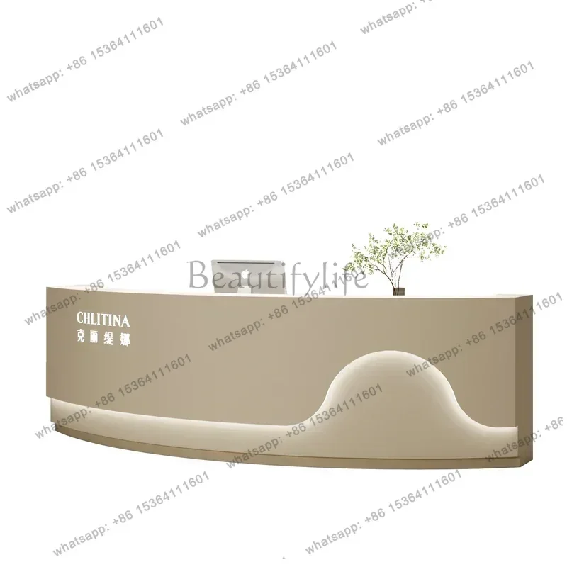 LSSimple Camber Reception Desks Modern White Originality Counter Storage Church Pulpito Salon Furniture Guichet D'accueil FYRD