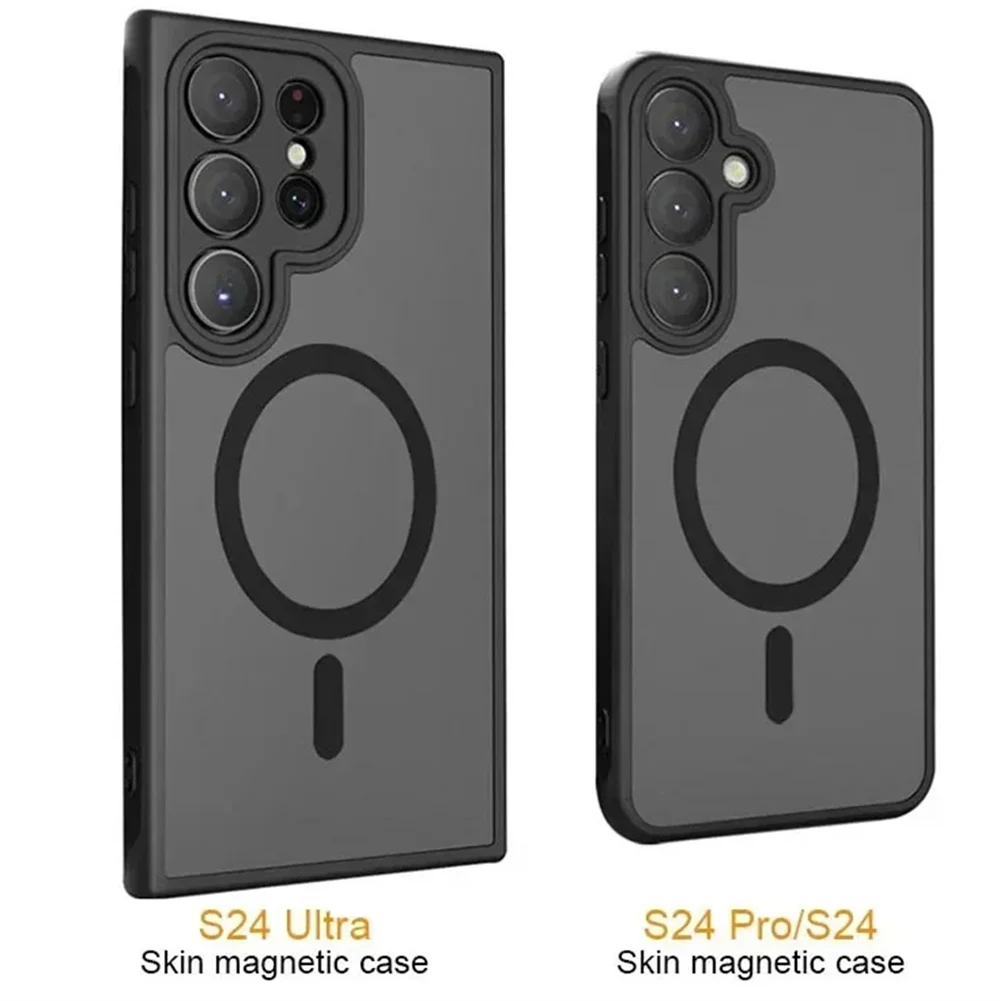 삼성 갤럭시 S25 S24 S23 S22 울트라 플러스 S20 S21 FE 무광 마그네틱 반투명 폰 케이스 맥세이프 무선 충전 커버