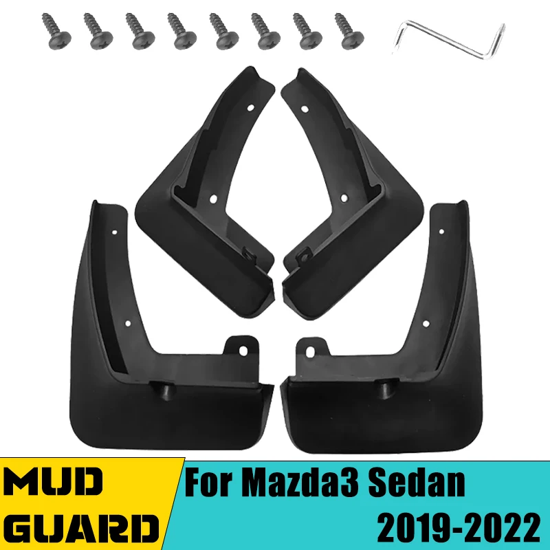 

4 PCS Car Mudguard Mud Flaps For Mazda 3 Axela Mazda3 2019-2022 Sedan BP 2020 Auto Splash Flap Guard Rear Fender ABS Accessories