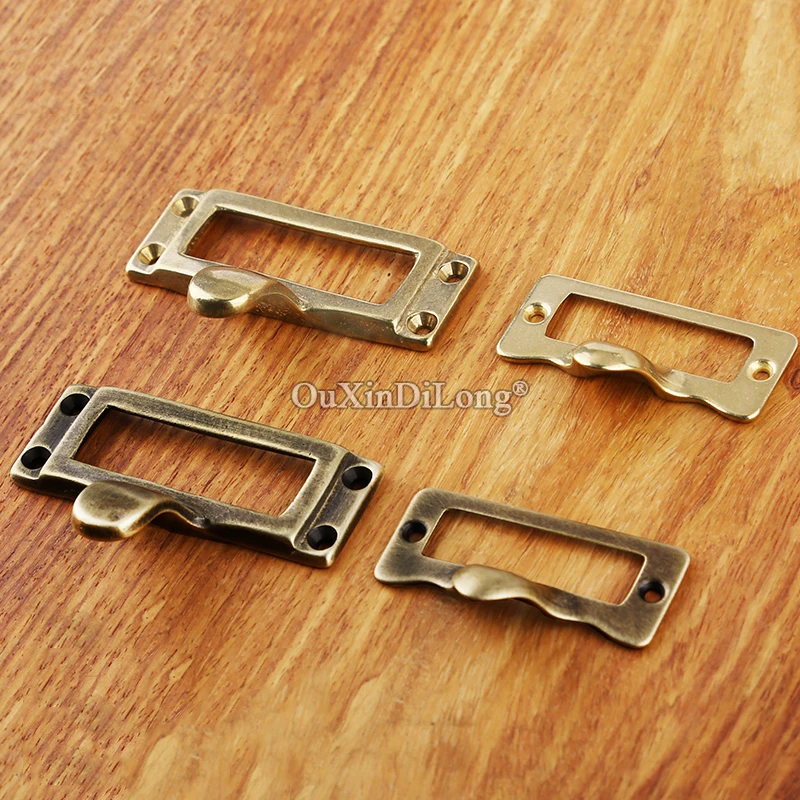 

Retro 10PCS Brass Medicine Cabinet Pulls Label Surface Mounted Handles Cupboard Wardrobe Closet Dresser Drawer Cabinet Pulls