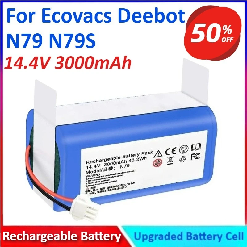 

14.4V 3000mAh New General-purpose High Quality Robotic Vacuum Rechargeable Battery for Ecovacs Deebot N79 N79s Dn 622