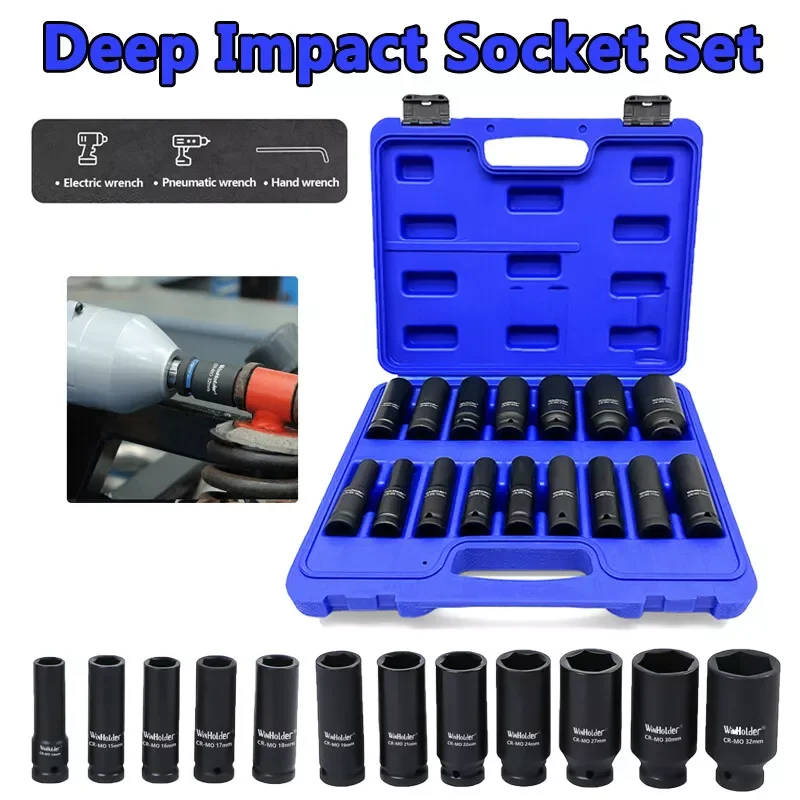 16PC 6 Point Deep Impact Socket Set 1/2