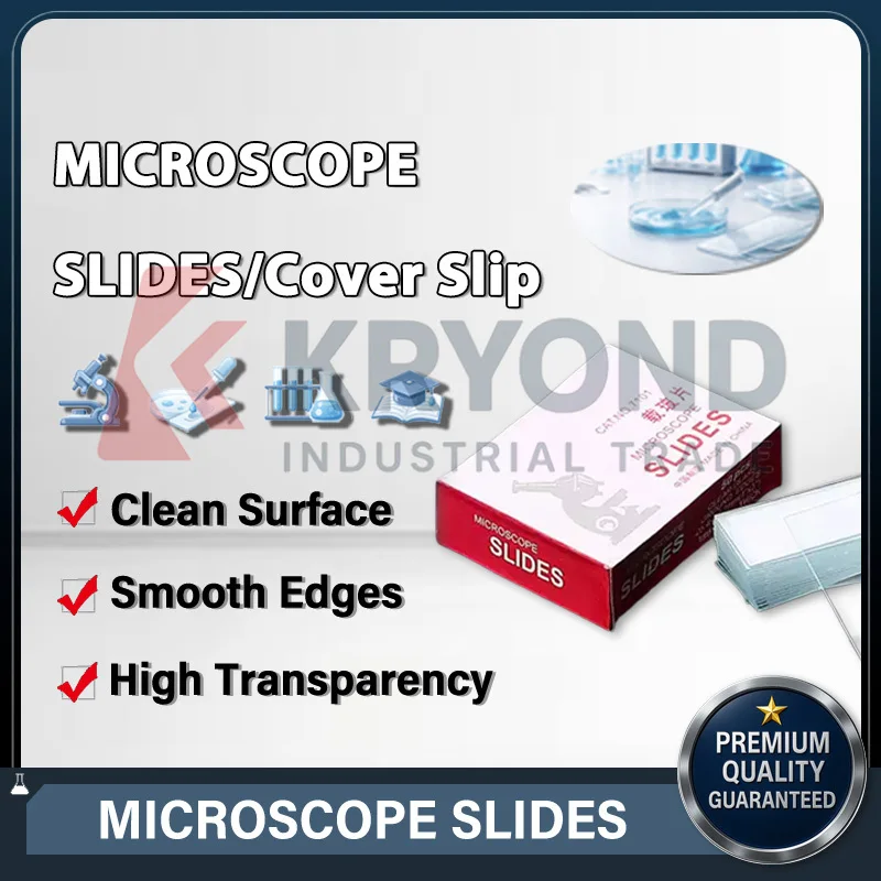 Microscope Glass Slides Cover Slips Optical Glass High Clarity Precision for Biological Sample Preparation Lab Consumables Test