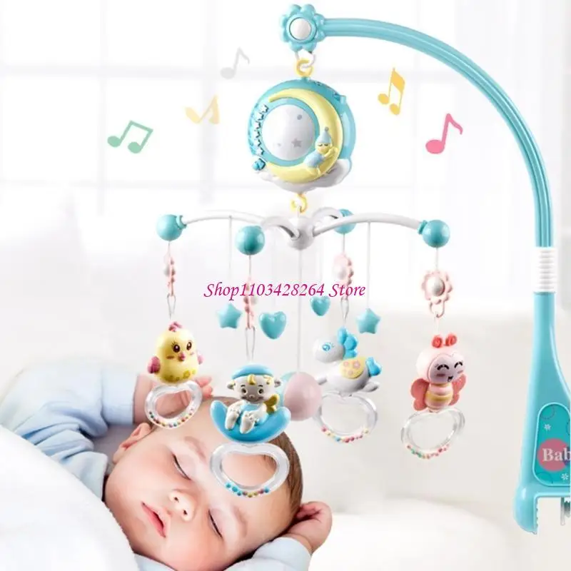 Baby Musical Crib Mobile hängende Rasseln und Fernbedienungs -Musikbox mit Licht