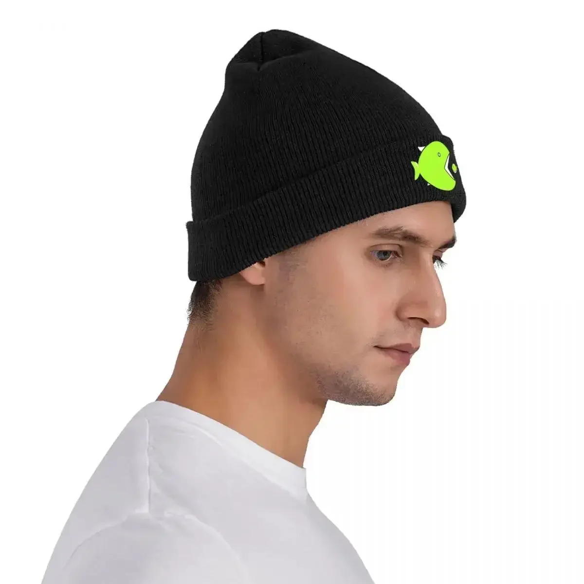 New BIG FISH Pixels Fishing Logo Hat Autumn Winter Beanies New Gunki Caps Female Male Acrylic Knitted Hat