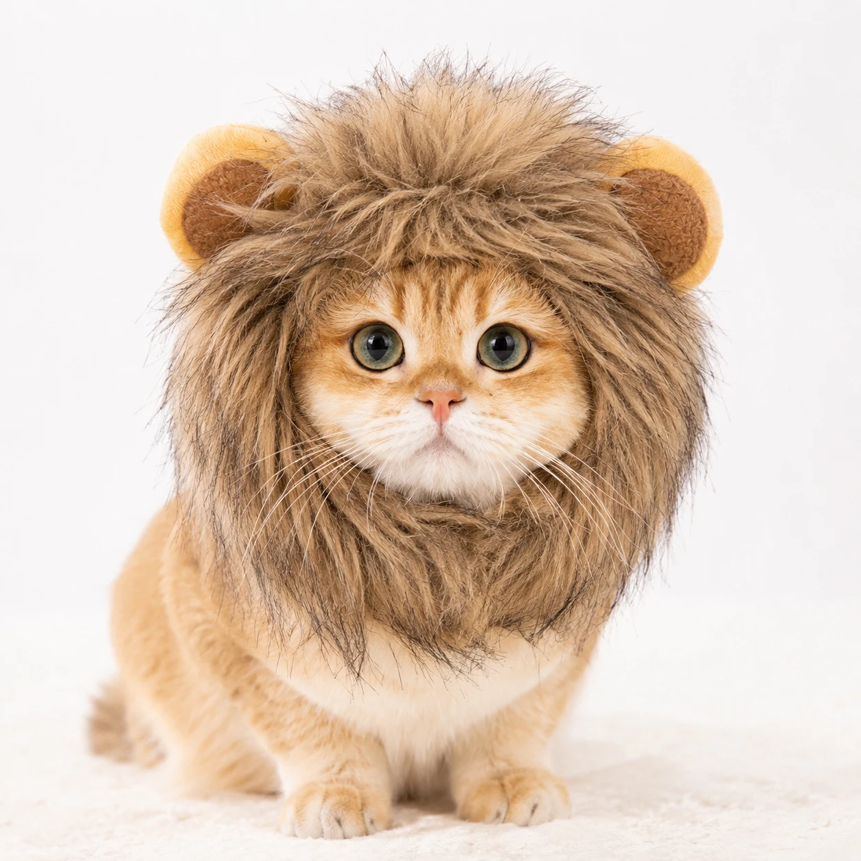Lustiger Löwenmähnen-Katzenhut Flauschiges Löwenkopf-Kostüm für Katzen & Kätzchen Niedliche Haustier-Cosplay-Perücke Halloween-Party-Verkleidung Foto-Accessoire – Detail 5