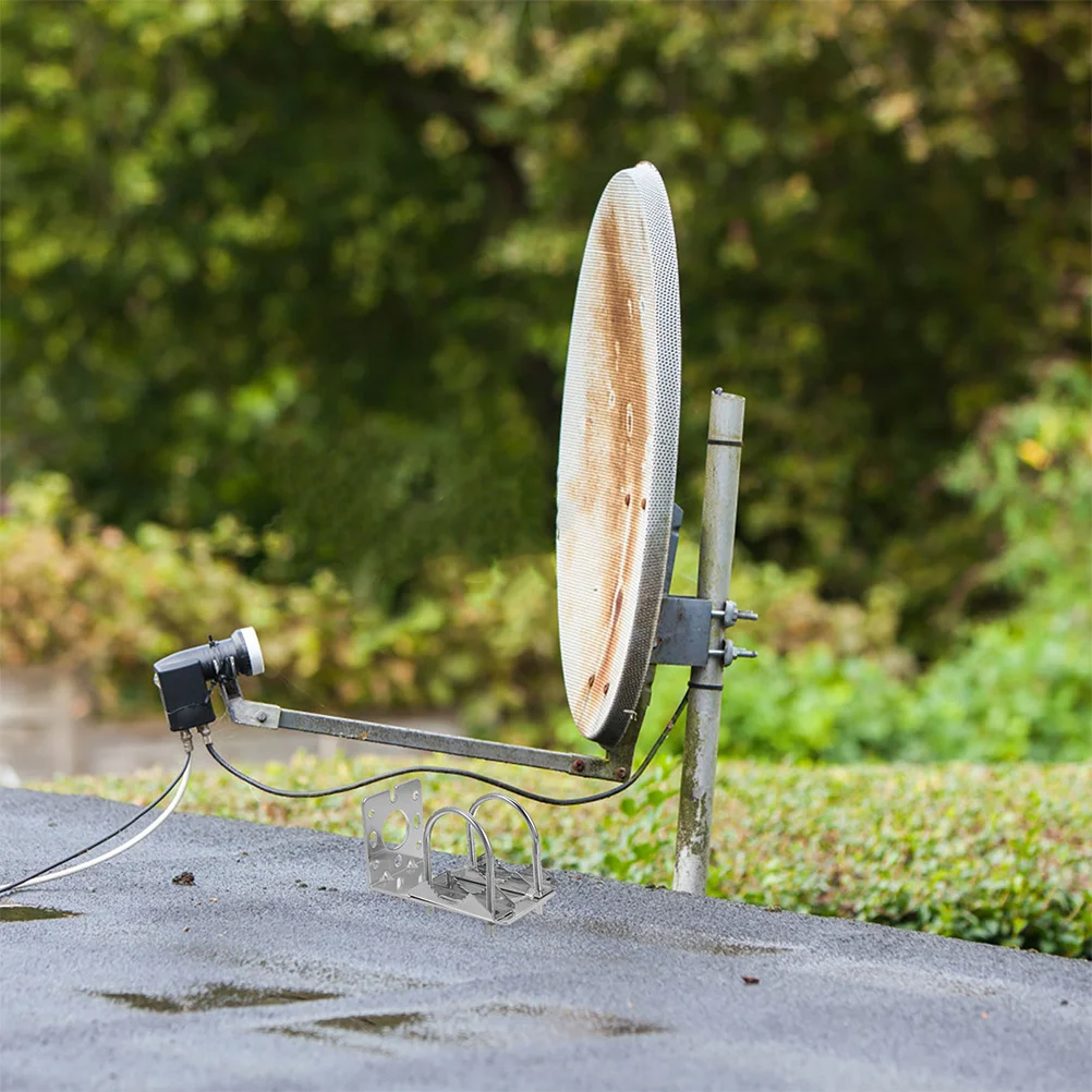 

2Pcs L-Shaped Antenna Mount Bracket Heavy Duty Aluminum Alloy Pole Mount for Outdoor Roof Wall Antenna Setup Quick Install