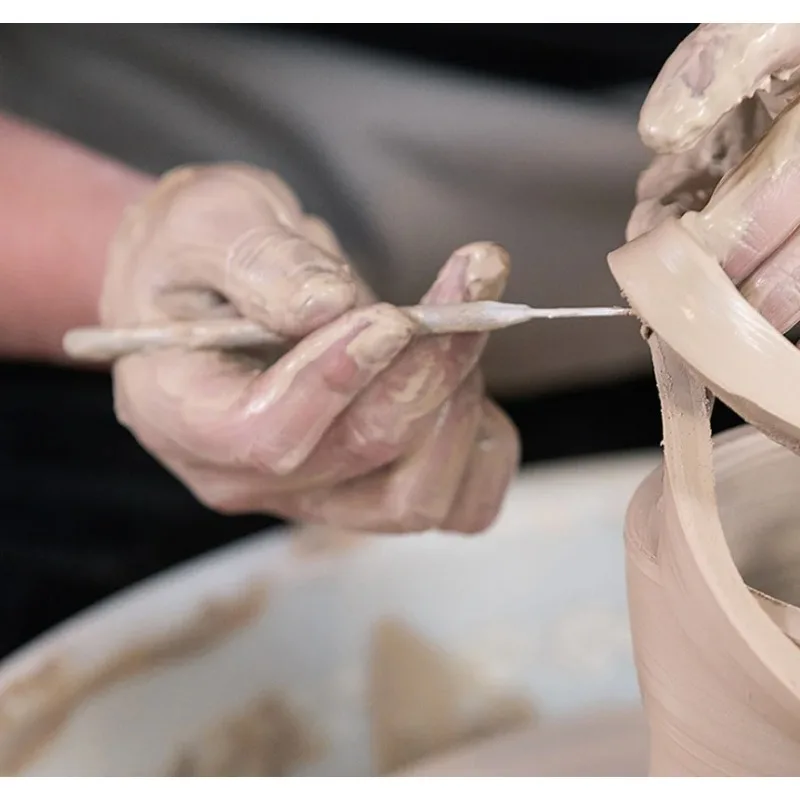 مجموعة أدوات نحت الشمع من الفولاذ المقاوم للصدأ مكونة من 11 قطعة - أدوات نحت الفخار والطين بمقبض خشبي للحرف اليدوية والهوايات والمشروعات اليدوية