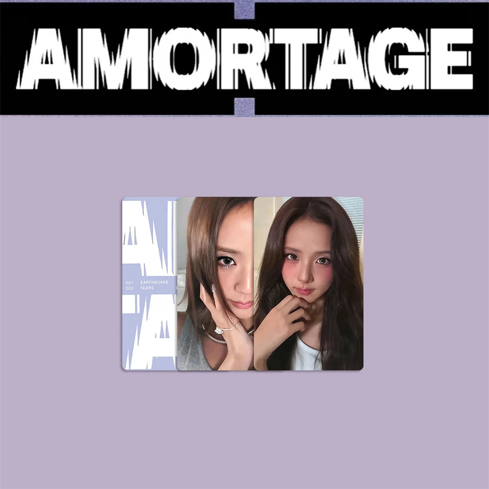 KPOP JISOO AMORTAGE 앨범 포토 카드 4Pcs 종이 카드 Jisoo MD 이벤트 양면 엽서 DMM 중국 Lomo 카드 팬 컬렉션