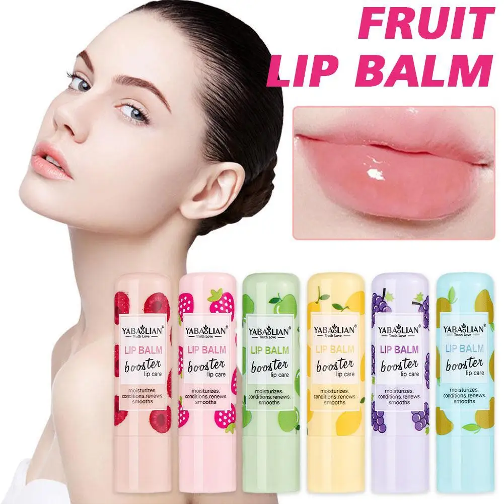 Bálsamo labial hidratante de frutas naturais coreano, batom higiênico, terapia mais gorda, reparar lábios rachados, hidratante