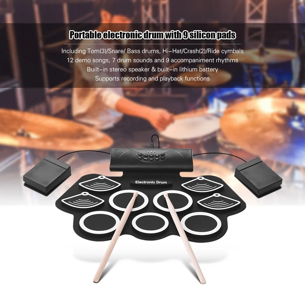 Professional black silicon electronic drum made in china