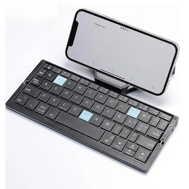 

mini folding bluetooth keypad portable rechargeable silent aluminum alloy case mobile phone tablet universal keypad