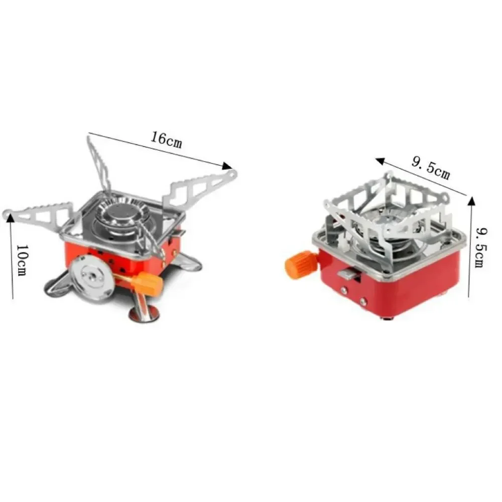 Outdoor Mini Square Stove Portable Folding Gas Stove Card Camping Cooking Utensil Ultra-Light Travel Cookware Hiking Equipment