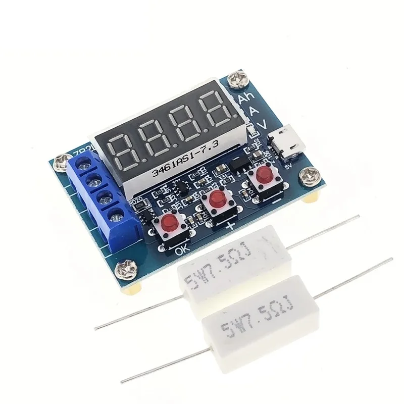 ZB2L3 Battery Capacity Tester External Load Discharge 1.2-12V Battery 18650 Equal Capacity Test module+2pcs 5W Ceramic Resistors