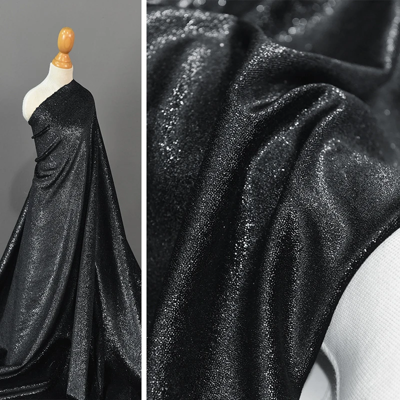 

Блестящая черная корейская бархатная ткань премиум-класса со звездным небом, золотой и серебряный бархат для декора платьев и реквизита для фотографий