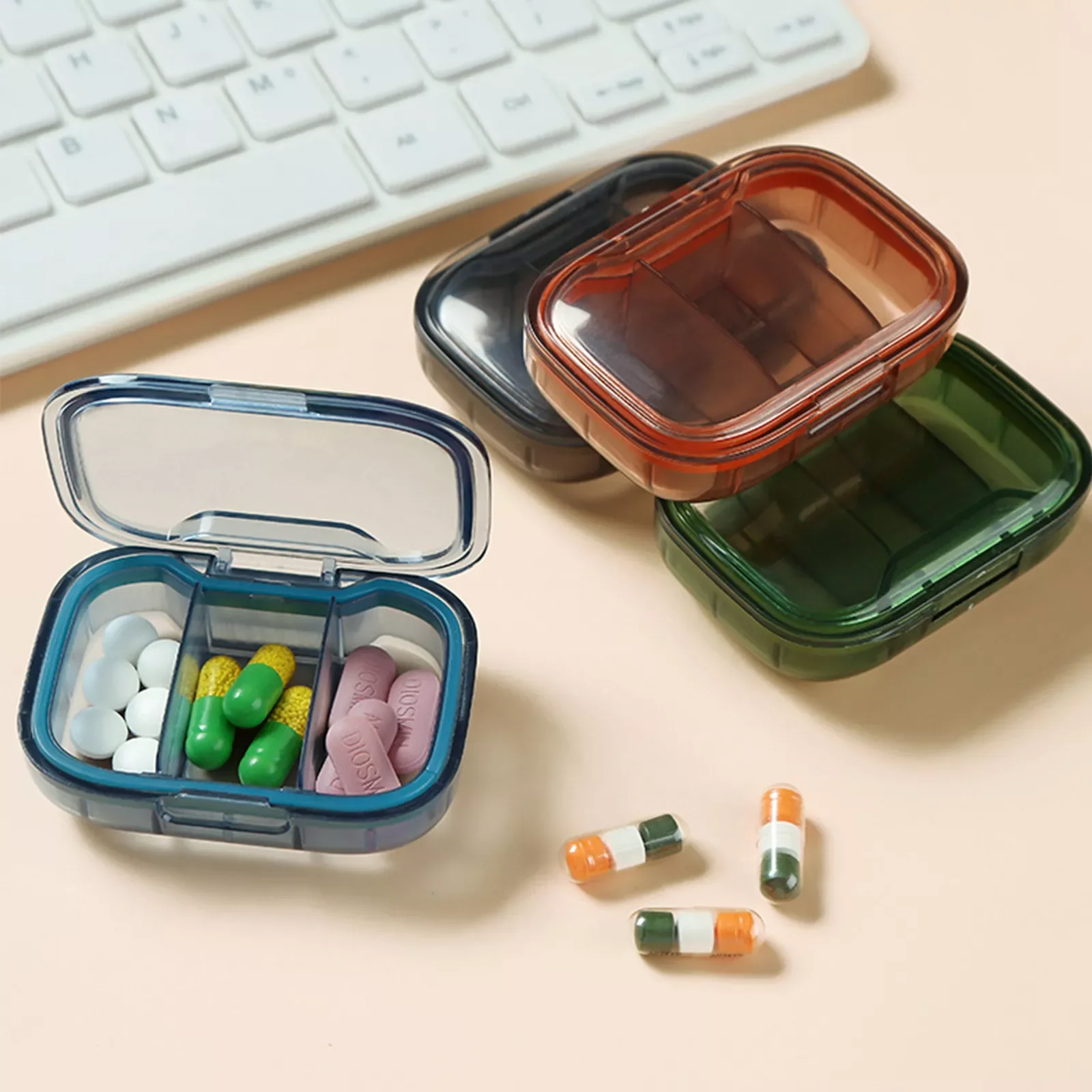 Mini Medicine Pills Box Drug Storage Box Pills Dispenser Pill Organizer Tablet Pillbox Case Container Pastillero Portable