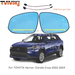 1 pair Side Rearview Mirror Blue Glass with LED indicator BSA For TOYOTA Harrier/Corolla Cross 2022-2024