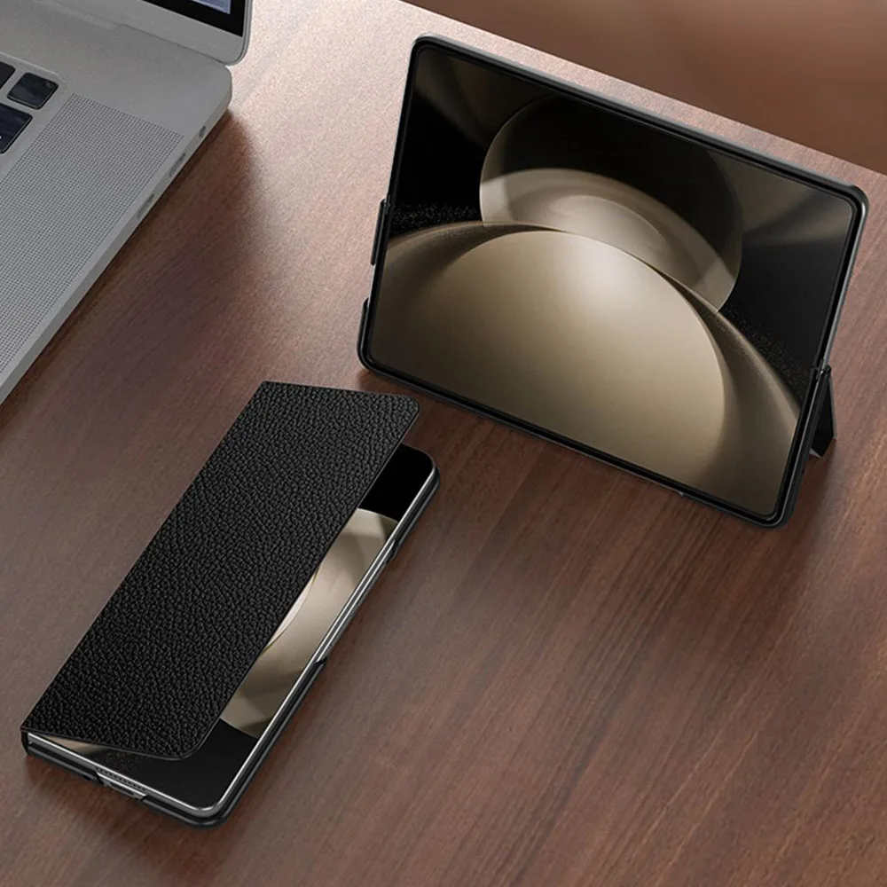 

Genuine Leather Flip Case For Samsung Galaxy Z Fold 7 Fold7 Case Magnetic Leather Coque For Samsung ZFold 7 Protective Cover