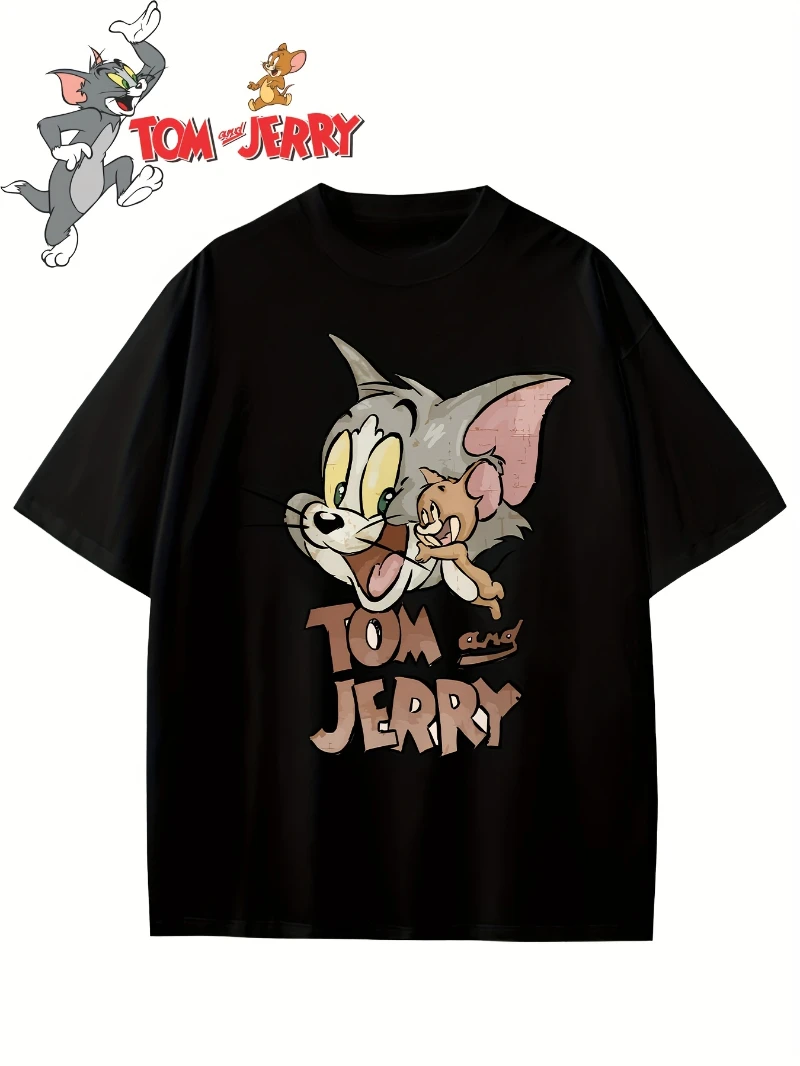 جديد 2025 الصيف توم وجيري رجل خمر الكرتون طباعة تي شيرت لينة تنفس الراقية الفاخرة لكل من الرجال والنساء #4