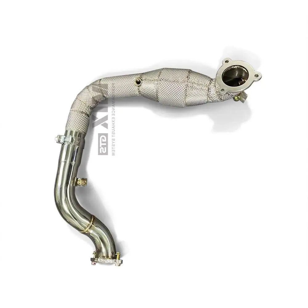 Stainless steel car exhaust pipe with drain pipe, high flow with heat shield suitable for Mercedes Benz A35 CLA35GLB35GLA35 2.0T