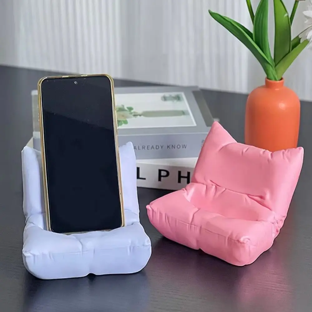 

Charger Hole Sofa Phone Holder Mobile Stand Desktop Ornament Phone Bracket Kawaii Macaron Color Chair Phone Rack