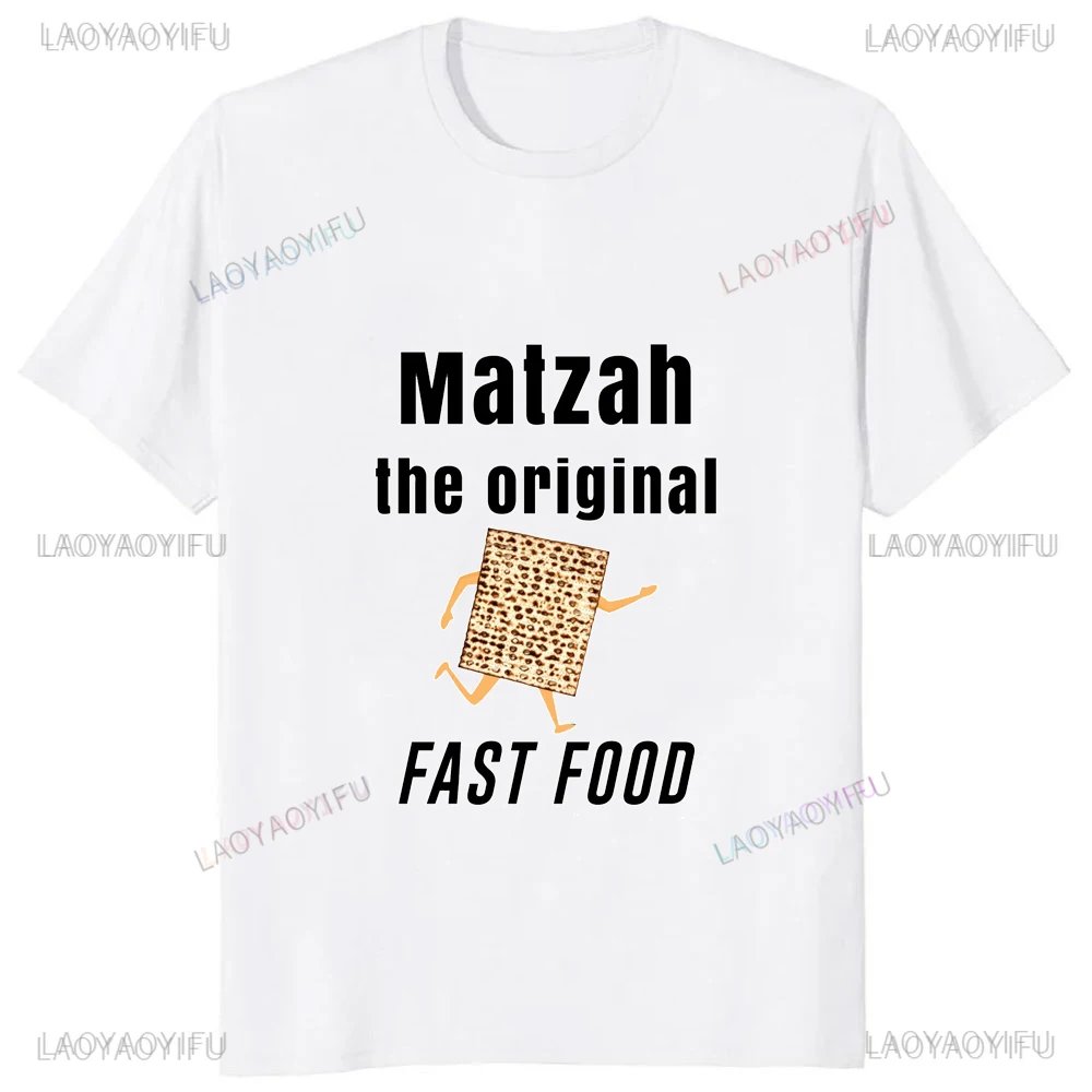 The Original Fast Food Matzah Printed Funny TShirt Jewish Passover Classic Fahsion Man Clothing Y2k Streetwear Hip Hop Loose Tee