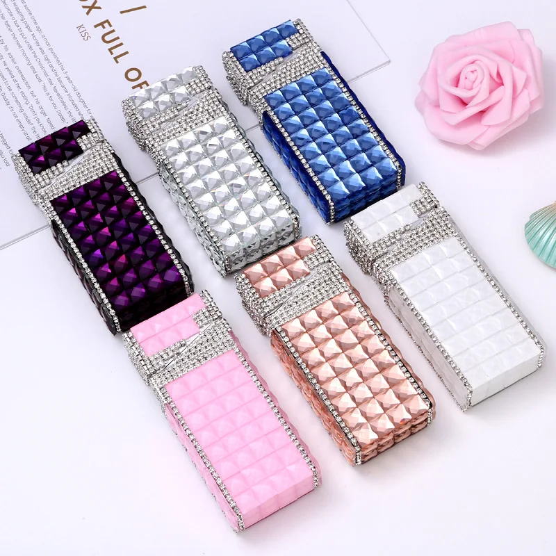 Sparkling Diamond Cigarette Case with Automatic Cover for 20 Slim Cigarettes - Creative Gift for Women