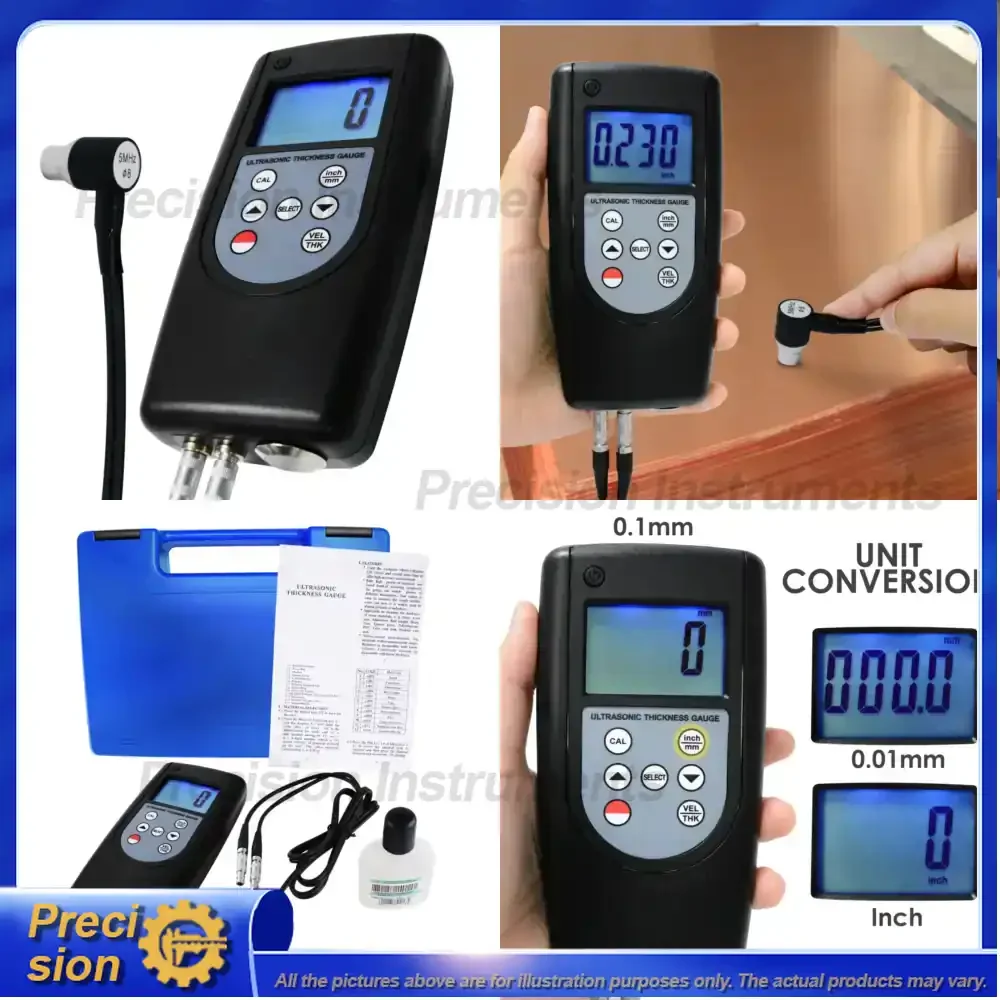 Digital Ultrasonic Thickness Gauge High Precision Micrometer with Microcomputer LSI for Steel Cast Iron Aluminum Measurement