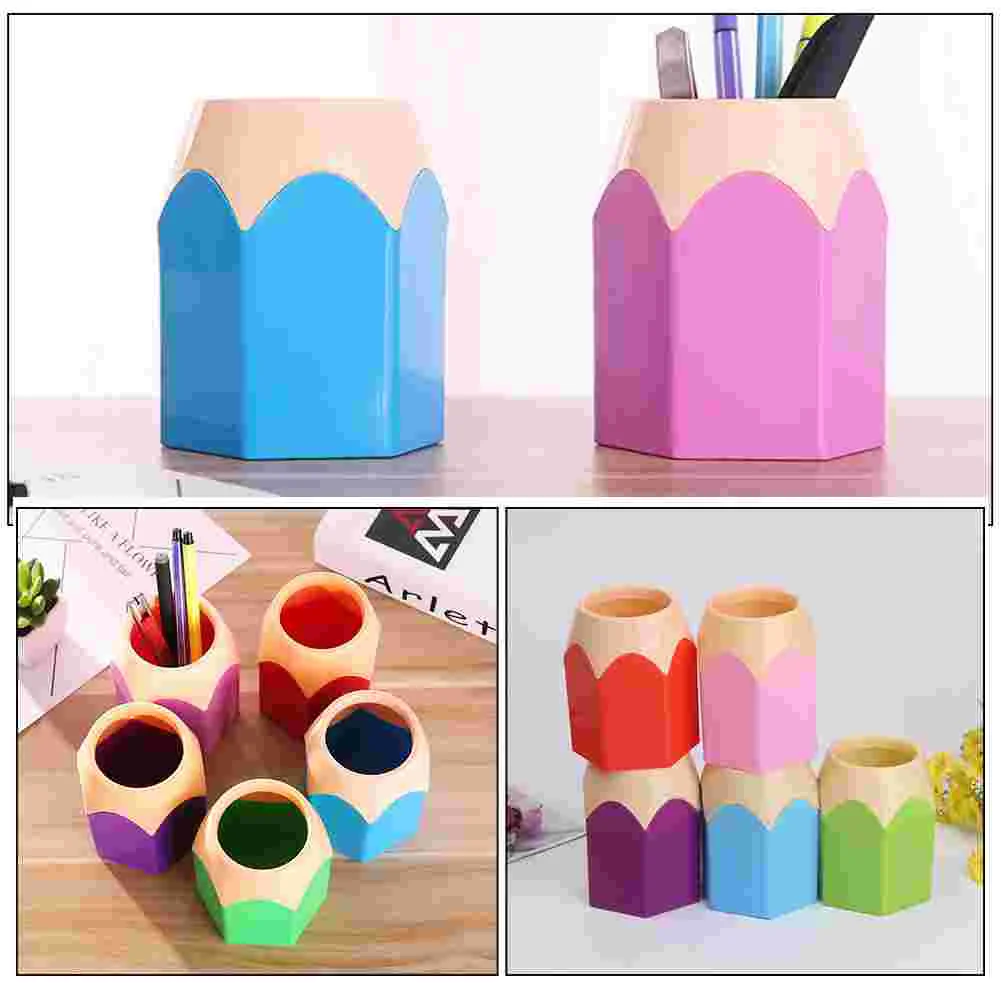 Pencil Shaped Pen Holders Vase Pencil Pot Cute Pen Cup Colorful Pencil Makeup Brush Storage Organizer Home Office Supplies image 5