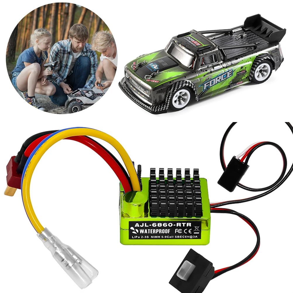 2S LiPo Mini Brushed ESC Speed Controller Waterdicht Brushed ESC voor 1/10 RC Auto RC Boot voor gebruik met 540/550/750 Motoren