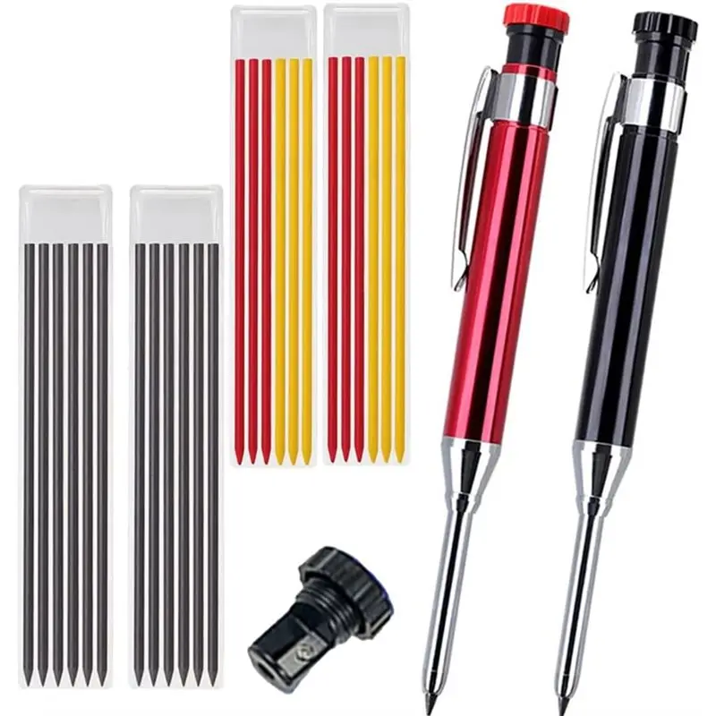 Fresh Professional Multi-Color Aluminum Woodworking Pencil Set,Suitable For Woodworking And Metal Marking