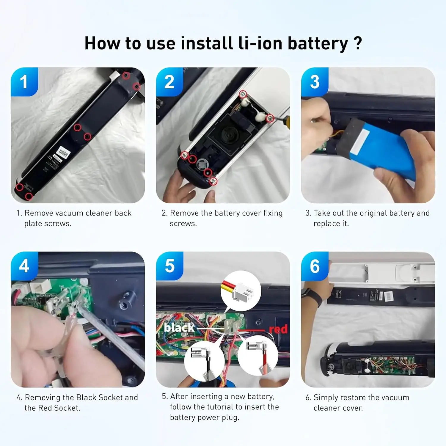 4000mAh Li-ion Replacement Battery for Tineco Vacuum Cleaner, Compatible with FLOOR ONE FW25M-01 FW25W-01 HF10E-01 HF20E-01