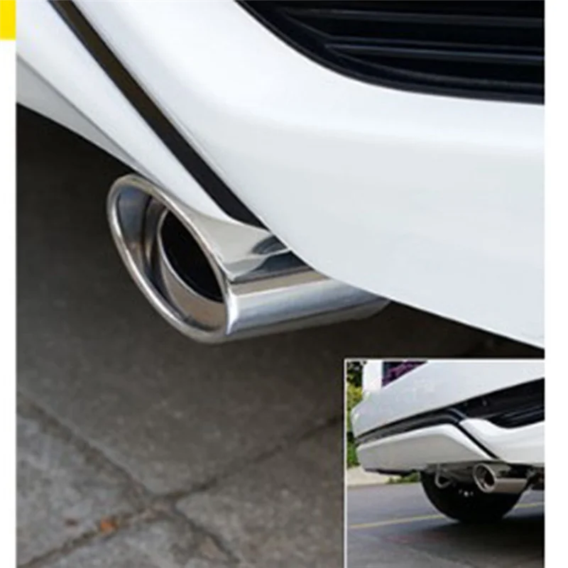 Car Stainless Steel Bright Silver Straight Exhaust Tail Throat Round Tube Universal Fits Car Accessories