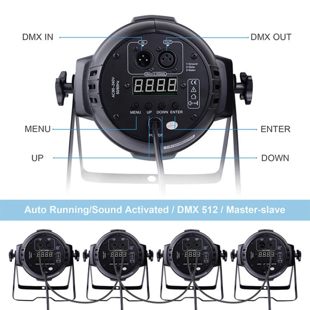 Imagem -04 - Big Dipper-amber Led Par Iluminação de Palco com Suporte Dmx e Controle de Som Canais de Luz de Festa Multi-purpose Hall Lp009 4*3w Rgbw