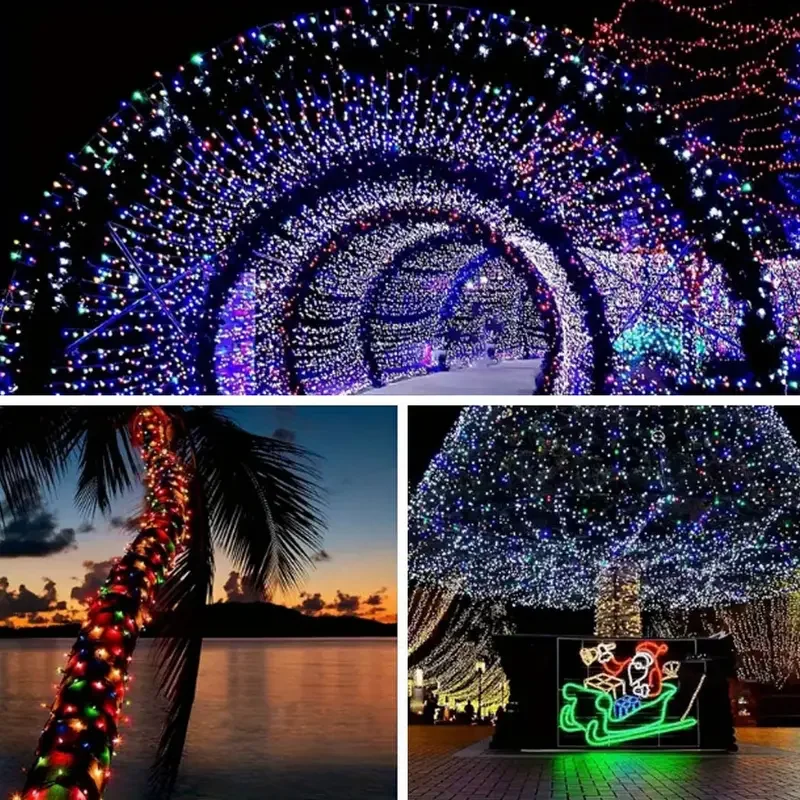 LED Solar String Lights Fairy Lights 8 Lighting Modes Waterproof Suitable for Outdoor Gardens Weddings Parties Dances
