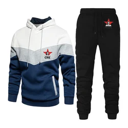 Che Guevara 2025 Men Rebel Cuban Guerrilla Revolution Spring and Autumn Printing Casual Stitching Patchwork Hoodie+ Trouser Set